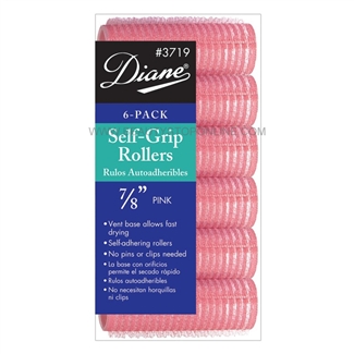 Diane Self Grip Rollers 7/8" Pink, 6 Pack