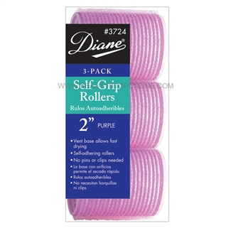 Diane Self Grip Rollers 2" Purple, 3 Pack