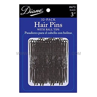 Diane 3" Black Hair Pins, 32 Pack