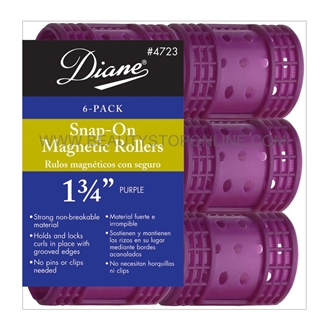 Diane Snap-On Magnetic Rollers 1 3/4 Purple, 6 Pack