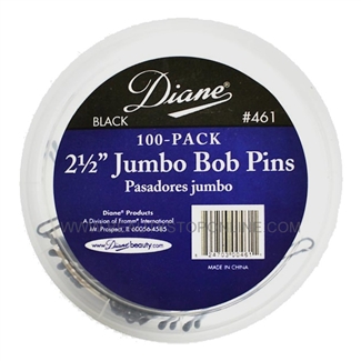Diane Jumbo Black Bob Pins, 100 Pack