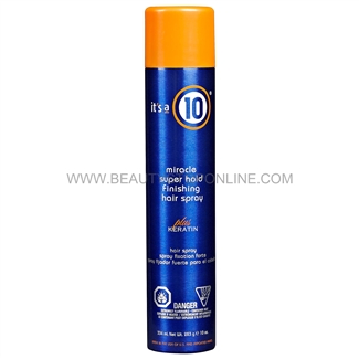 It's a 10 Miracle Super Hold Finishing Spray Plus Keratin, 10 oz