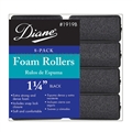 Diane Foam Rollers 1 1/4" Black, 8 Pack
