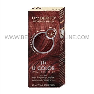 Umberto U Color Italian Demi Color Kit 7.43 Red Cayenne