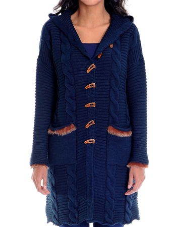Women Navy Designer Knit Sweater