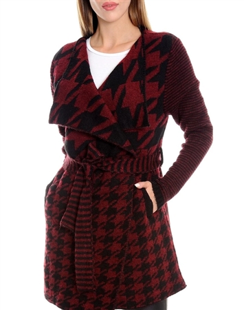 Women BURGUNDY Designer Knit Sweater