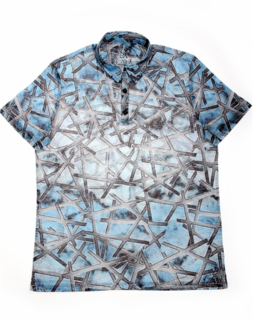 Luxury Polo Shirt - Blue Print Polo