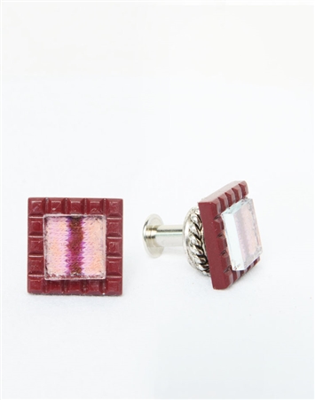 Janick Luxury Hand-Crafted Cuff Links | Maroon Stripe Zero Three