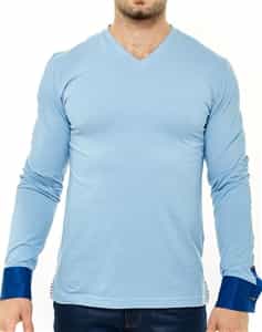 Maceoo V-Neck Blue 0002