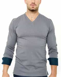 Maceoo V-Neck Grey 0004