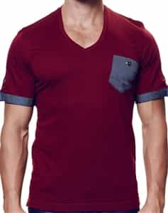 Burgundy Fashion V Neck