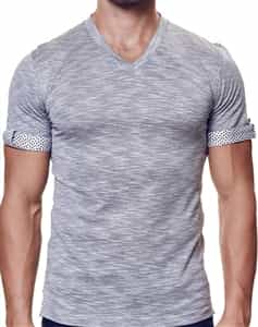 European Fashion V Neck Shirt Gray