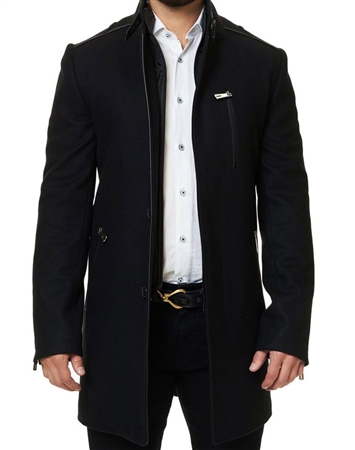 Luxury Black Peacoat