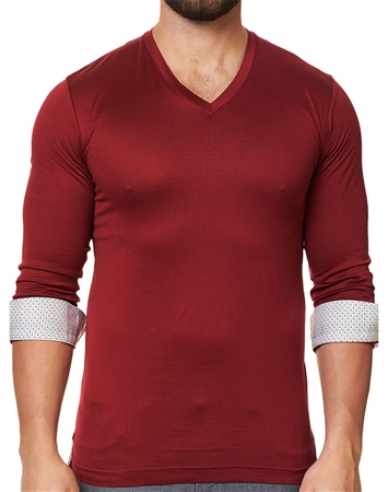 Maceoo Unrivaled | V Neck L Solid Red