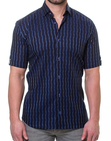 Navy Blue Stripe Fashion Shirt
