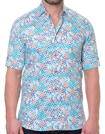 Unique Multicolored Short sleeve Sport Shirt