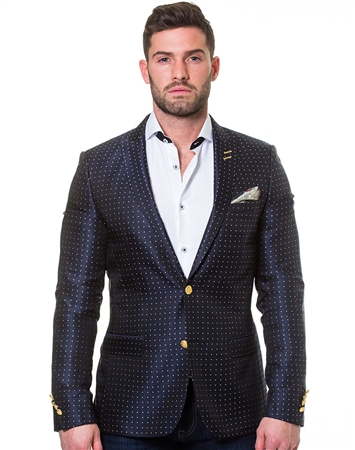 Navy Gold Dot Blazer