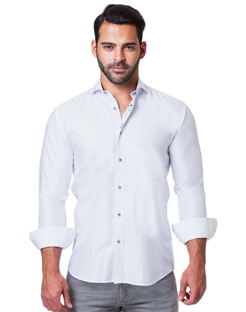 Stylish Dress shirt Ripple White