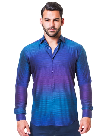 Paisley Blue Gradient Jacquard Shirt