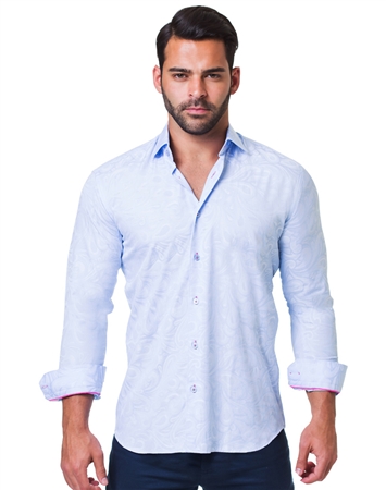 Blue Jacquard dress shirt