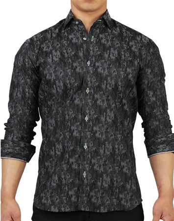 Elegant Maceoo Fibonacci Camouflage Grey Dress Shirt