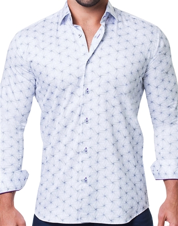 Light Grey Dapper Shirt with Swirl Pattern