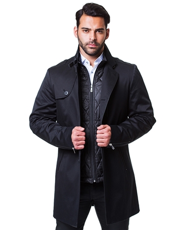 Designer Black Peacoat Ensemble