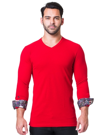 Slim Fit Long Sleeve Burgundy Shirt