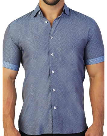 Luxury Grey Short Sleeve Dress Shirt