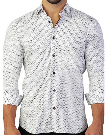 White Lightening Print Button Down