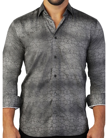 Black Mosaic Print Button Down