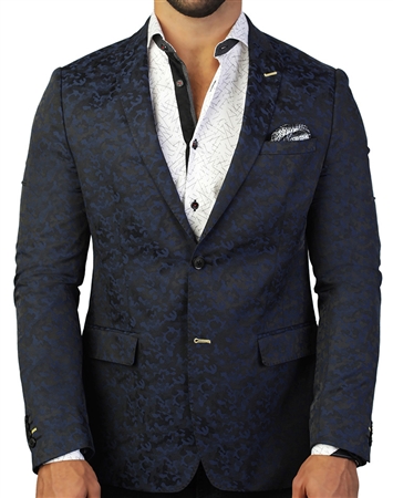 Royal Blue Camo Jacquard Blazer