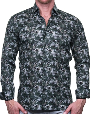 Stunning Abstract Green Forest Print Shirt