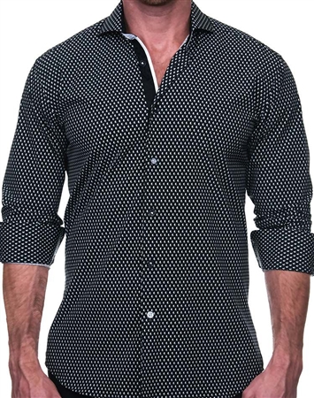 Black Gray Dot Dress Shirt