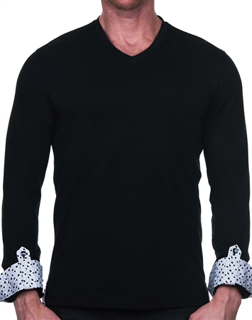 Slim Fit Black V-Neck