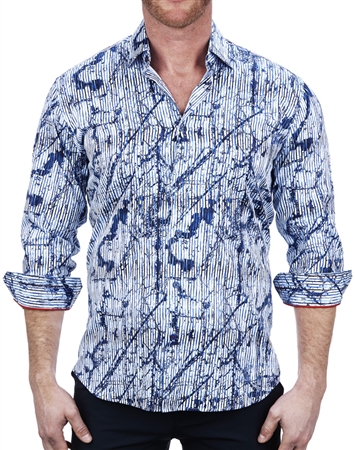 Trendy Splash Art Print Dress Shirt