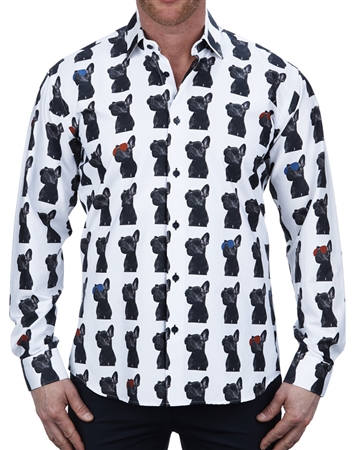 Dog in Shades Print Dress Shirt