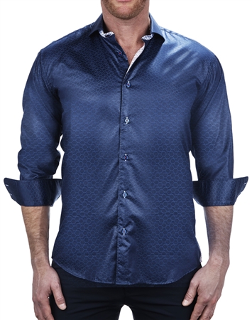 Classic Hexagon Print Dress Shirt