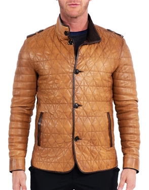 Maceoo field brown leather Jacket