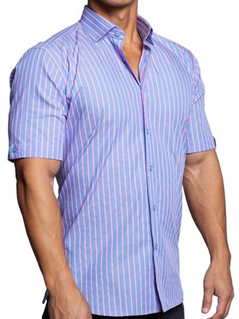 Maceoo galileo neonstripe blue  Dress Shirt