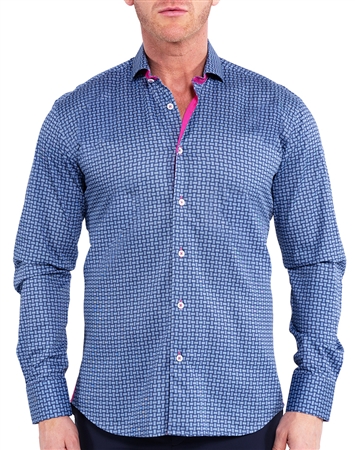 Maceeo Designer Shirt Blue Weave