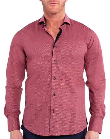 Maceoo Dress Shirt Red Asymmetric