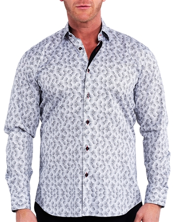 Maceoo Dress Shirt Grey Honeycomb