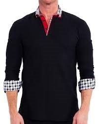 Maceoo Long Sleeve Polo Shirt Black