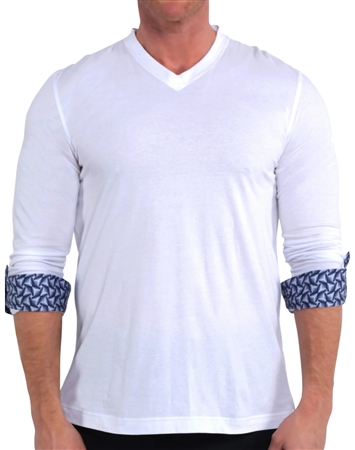 Maceoo V-Neck Jersey White