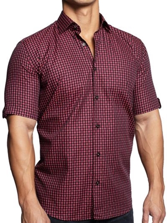 Red Dress Shirt , galileo buttons red Casual Dress Shirt