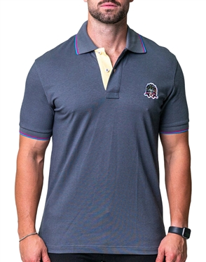 Grey Maceoo Fashion Polo Shirt