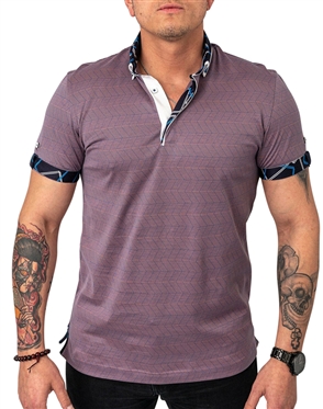 Maceoo Mozart Line Multi Pink Polo Shirt