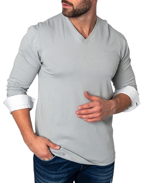 V-Neck edisonsolidmirage Grey