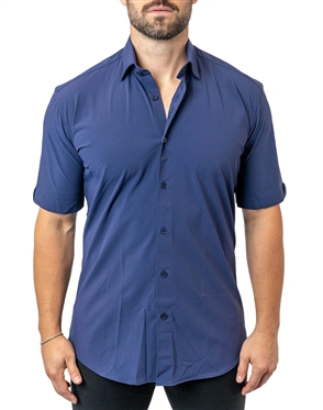 Maceoo Shirt Stretchcore Navy